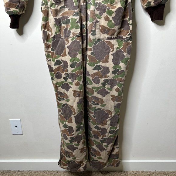 Vintage 1990s Ranger Camo Hunting Insulated Coveralls Men's Size Large - Picture 10 of 11